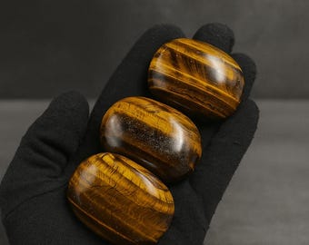 タイガーアイパームストーン 40～50mm 天然研磨タイガーアイ 心配石 ポケットクリスタル