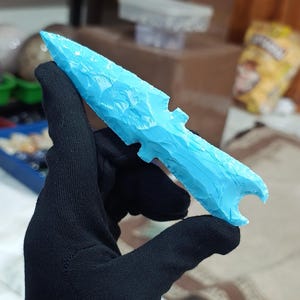 Turquoise Glass Arrowhead: 5.5&quot; Crescent Gemstone, Crystal Healing