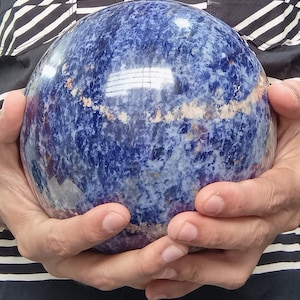 Natural Sodalite Sphere: 16cm Crystal Healing Ball, Brazil