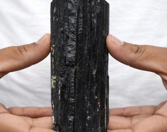 Large Natural Black Tourmaline Rough Crystal | Grounding Protection Mineral Specimen Decor