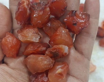 10 cristales de cornalina en bruto, piedras naturales sin pulir para la fabricación de joyas, sanación del chakra sacro.