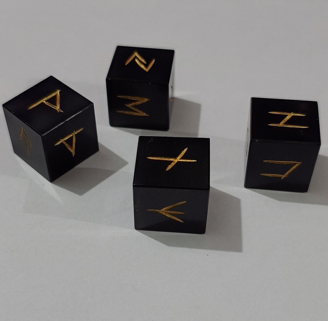 Black Tourmaline Square Rune Set24 Symbol Rune Set,elder Futhark Runes