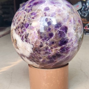 5.1kg High Quality Amethyst sphere large, large amethyst crystal ball, purple amethyst crystal sphere, Large crystal sphere gift for her