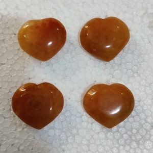 Orange Aventurine Heart Stones 25*25mm 1 inch, Red aventurine Heart, Small Crystal Hearts, Pocket Hearts, Heart Palm Stones