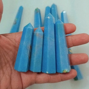 Natural Blue Angelite Obelisk Tower Point wand healing crystal Towers 3 to 4 inch, High Quality Angelite Stone Tower.