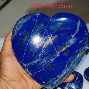 Lapis Lazuli Heart: Golden Stone Palm Stone - Afghanistan