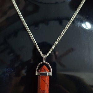 Red Jasper Pendant, Dainty Red Jasper Pendant, Gemstone Point Pendant, Red Jasper Point Pendant, natural red jasper stone.