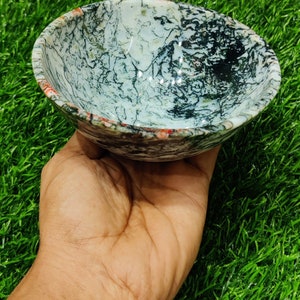 Tree Agate Bowl: Natural Harmony Crystal (5.5 Inch)