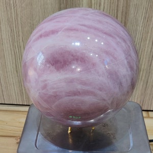 AAA Rose Quartz Sphere: 19cm Crystal Ball from Brazil