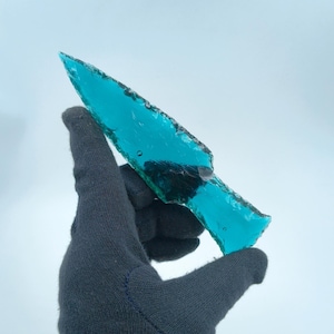 Blue Topaz Knife Point 6inch, Blue Topaz Man-made Stone Knives Aero Head Crystals Knife Gemstone - Arrow Head - Cabochon Knife Lot.