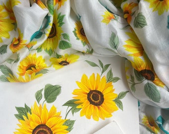 Sunny Sunflower in Silky Cotton