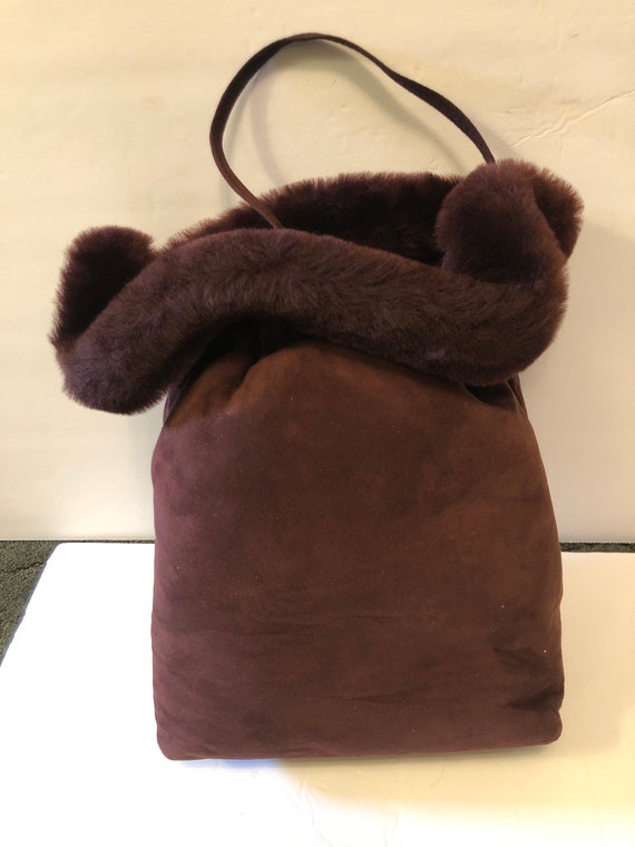 Authentic Vintage Shearling Bag by Mark Cross - image 3