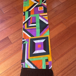 Retro 1970’s inspired Geometric Fringed Scarf