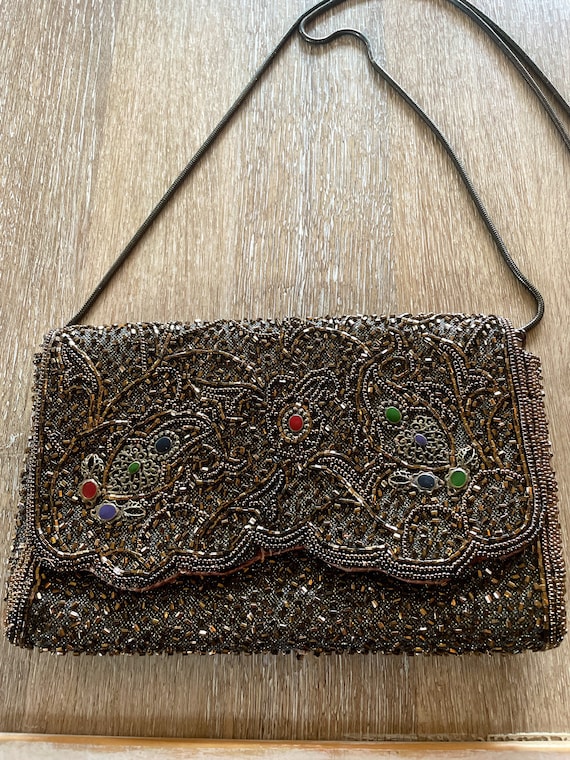 Hand Made Copper Beaded La Regale Evening Bag 