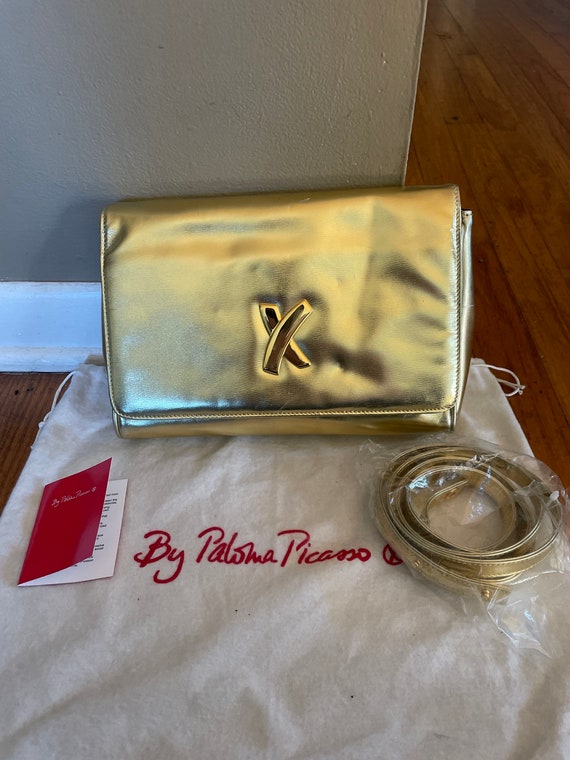 Paloma Picasso Gold  Lux Crossbody Clutch - image 6