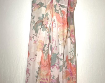 Vintage La Perla Gold Label Floral Sheer Flowing Nightgown