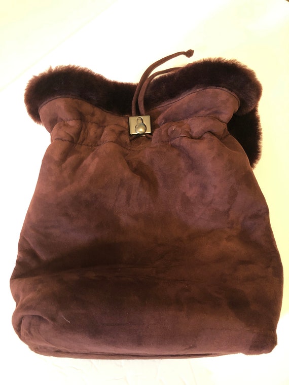 Authentic Vintage Shearling Bag by Mark Cross - image 5
