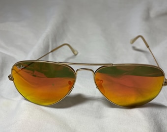 Ray Ban Polarized  Mirrored Aviator Sunglasses RB3025