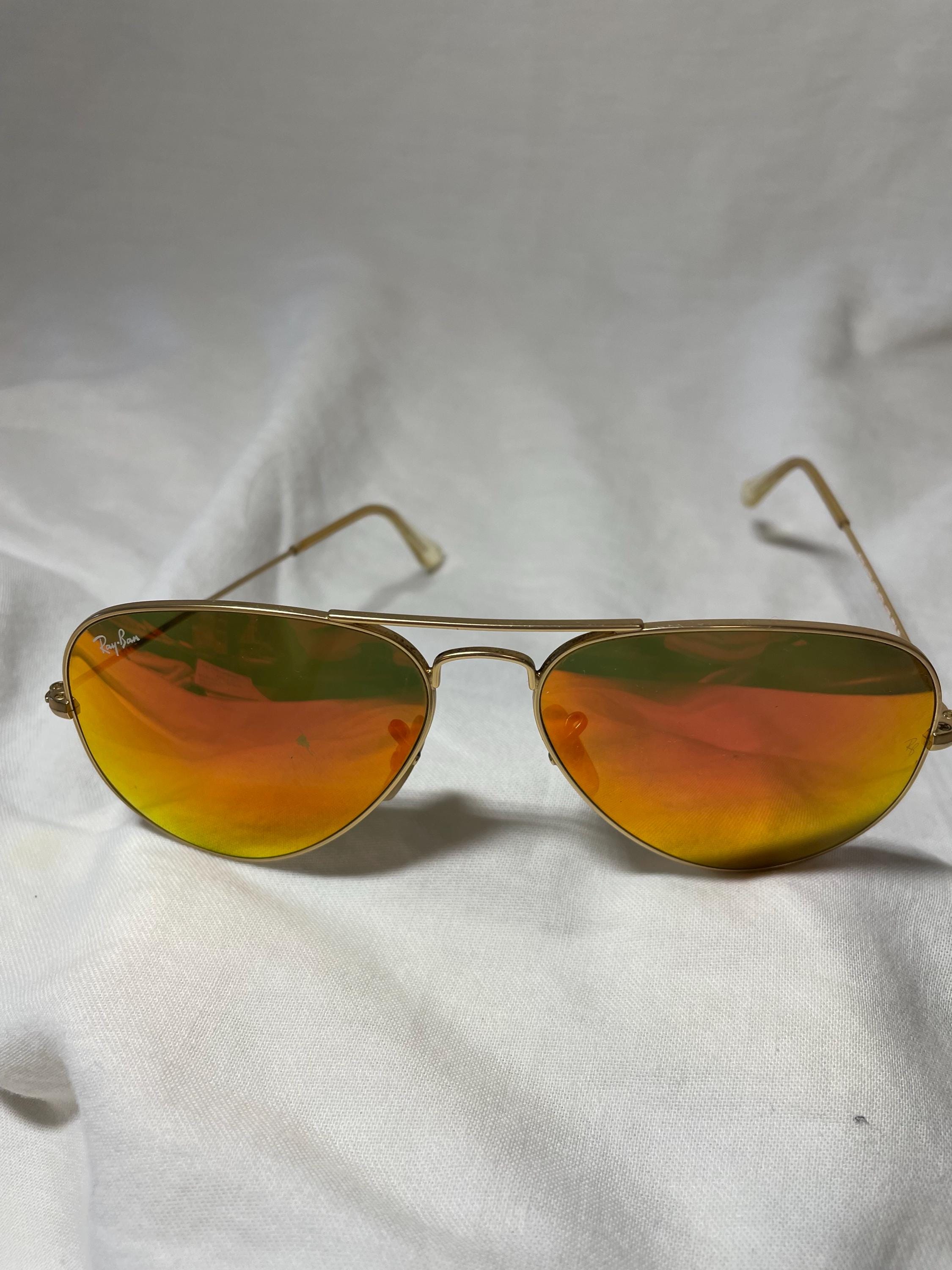 Ray Ban Polarized Mirrored Aviator Sunglasses RB3025 - Etsy display picture 2
