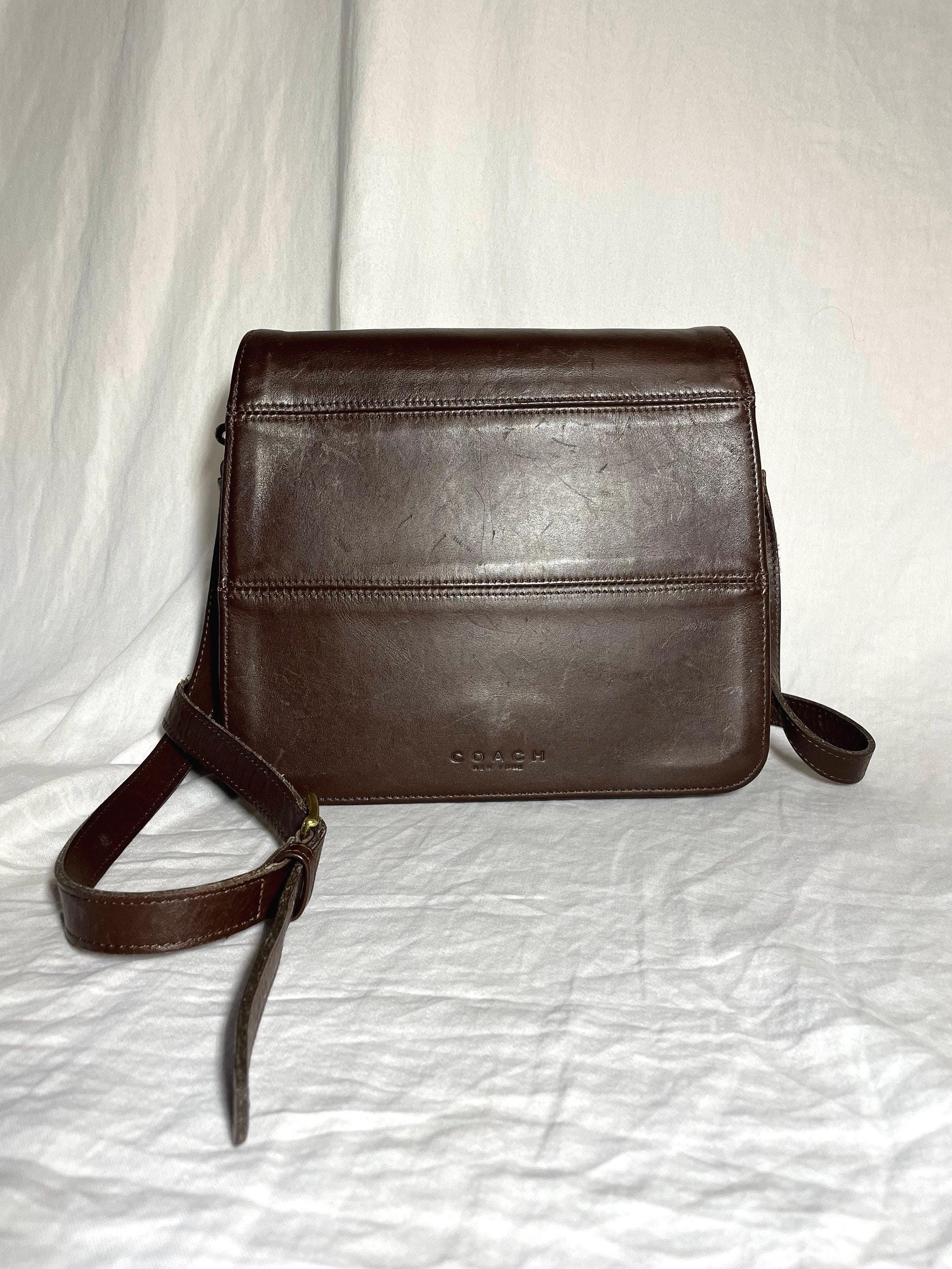 Vintage 1998 Coach #9092 Brown Leather Tribeca Flap Vintage 1998 Coach #9092 Brown Leather Tribeca Flap