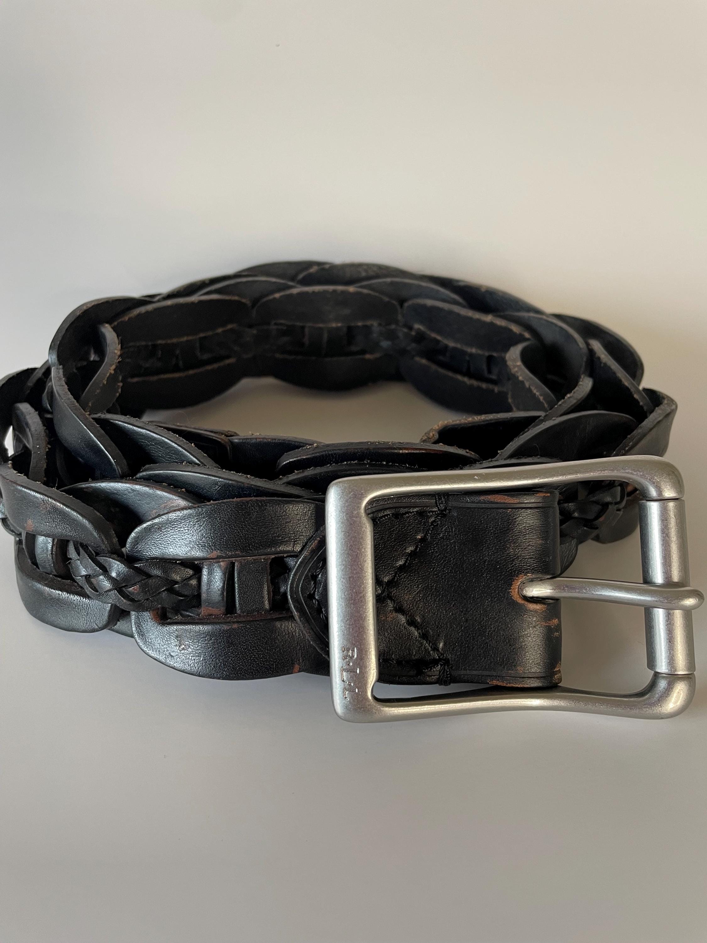 Vintage Ralph Lauren Woven Leather Ring Belt Adjustable Western Old Money Vintage Polo Ralph Lauren Braided Leather Belt – Very Breezy main image 3
