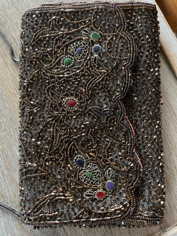 Hand Made Copper Beaded La Regale Evening Bag 