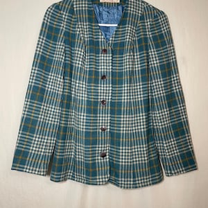 Vintage 1970s Young Pendleton Plaid Wool Jacket