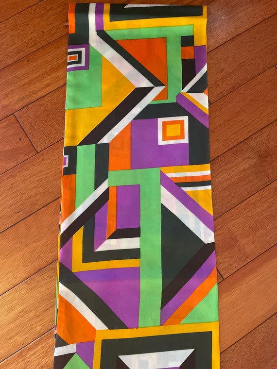 Retro 1970’s inspired Geometric Fringed Scarf - image 3