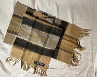 Vintage Brown Wool Winter Scarf Made in West Germany