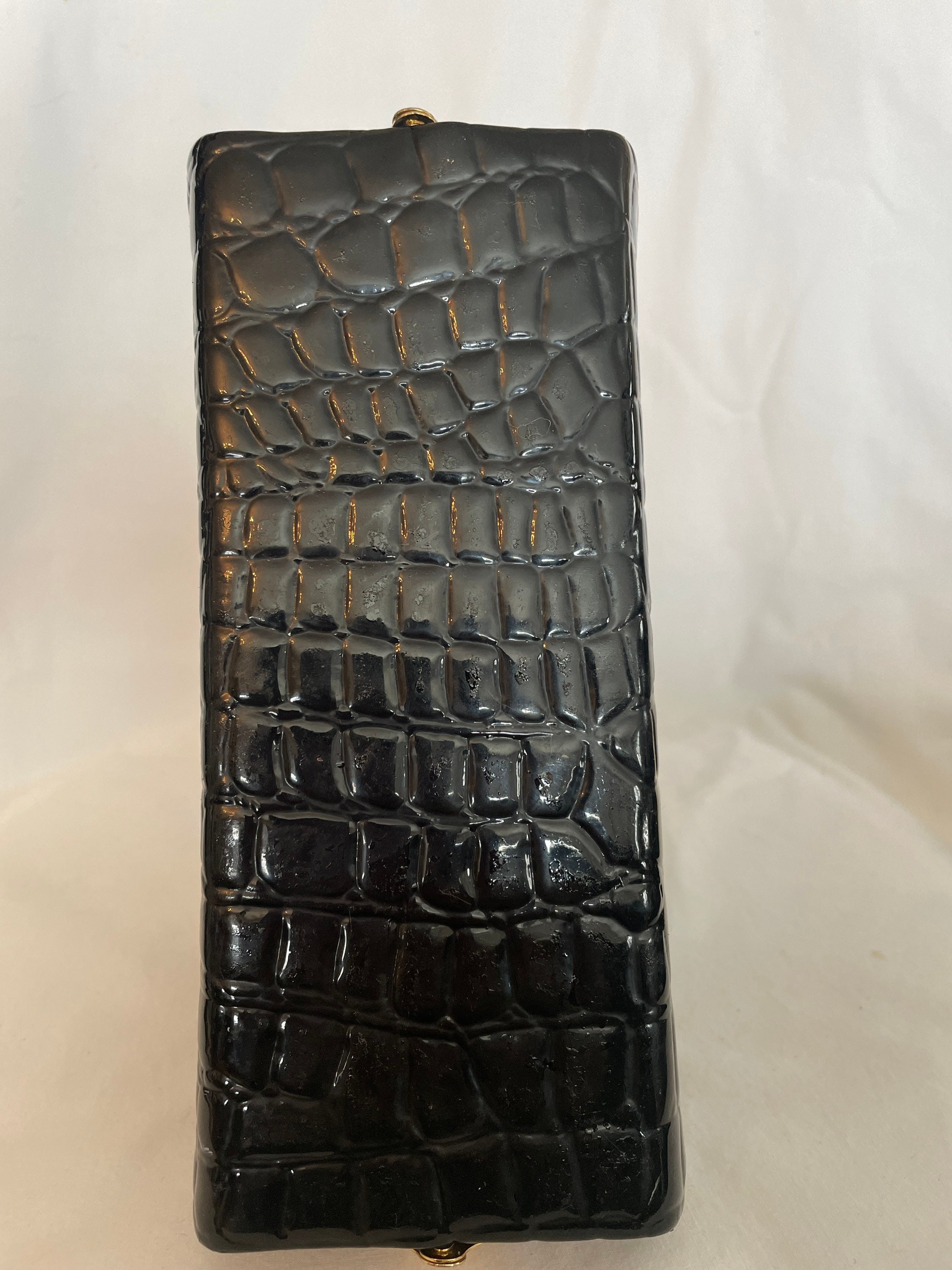 50s Relisted Black Fabric Bag Tall Slim Top Handle main image 0
