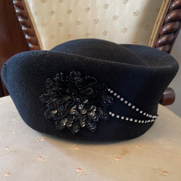 Vintage Jack McConnell Sequined and Rhinestone Hat