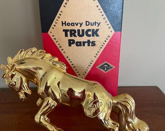 Rare Fighting Stallion Mustang Hood Ornament By White Heavy Duty  Truck Parts Original
