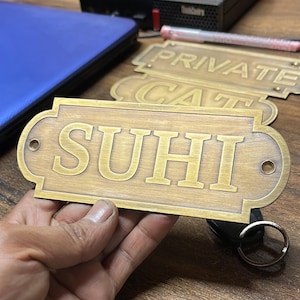 Personalized Brass Plaque - for Recognition Plaques, Name Plates, and Awards - Perfect for Office, Home, or Garden Decor