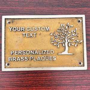 Personalized Casting Brass Plaque - Ideal for Recognition Plaques, Name Plates, and Awards - Perfect for Office, Home, or Garden Decor