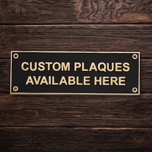 Personalized Brass Plaque - Ideal for Recognition Plaques, Name Plates, and Awards - Perfect for Office, Home, or Garden Decor