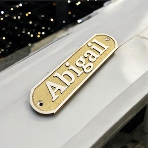 Customized Brass Plaque - Ideal for Recognition Plaques, Name Plates, and Awards - Perfect for Office, Home, or Garden Decor