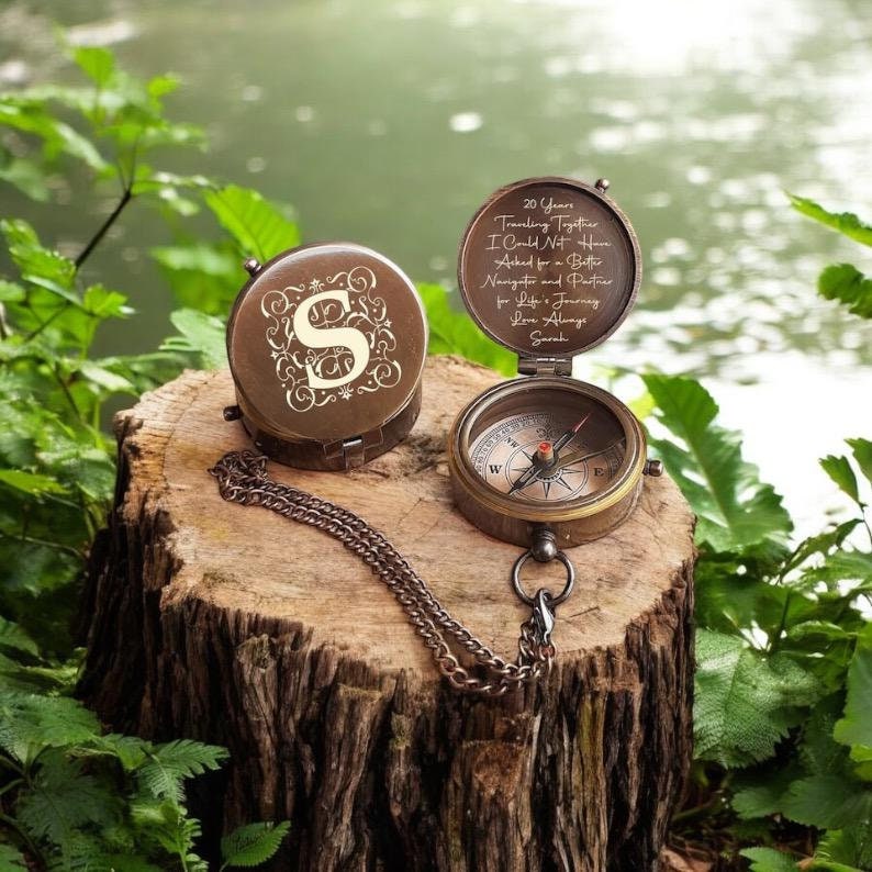 Personalized Engraved Compass Pocket Gift Custom Gifts for Him ...