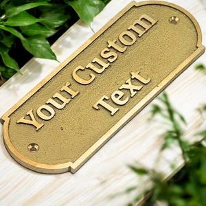 Personalized Brass Plaque - Ideal for Recognition Plaques, Name Plates, and Awards - Perfect for Office, Home, or Garden Decor
