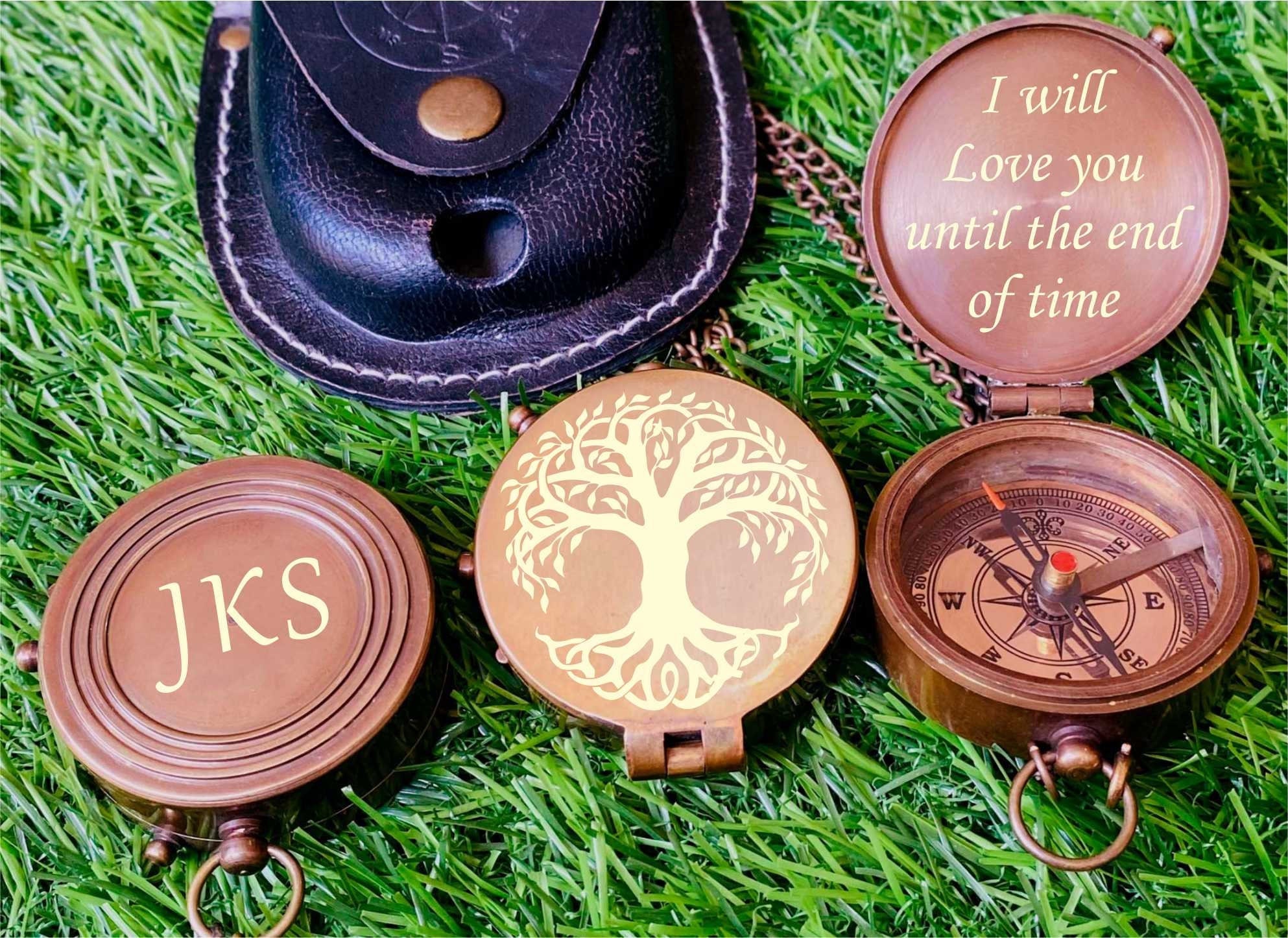 Personalized Working Compass With Custom Engraving, Engraved Compass