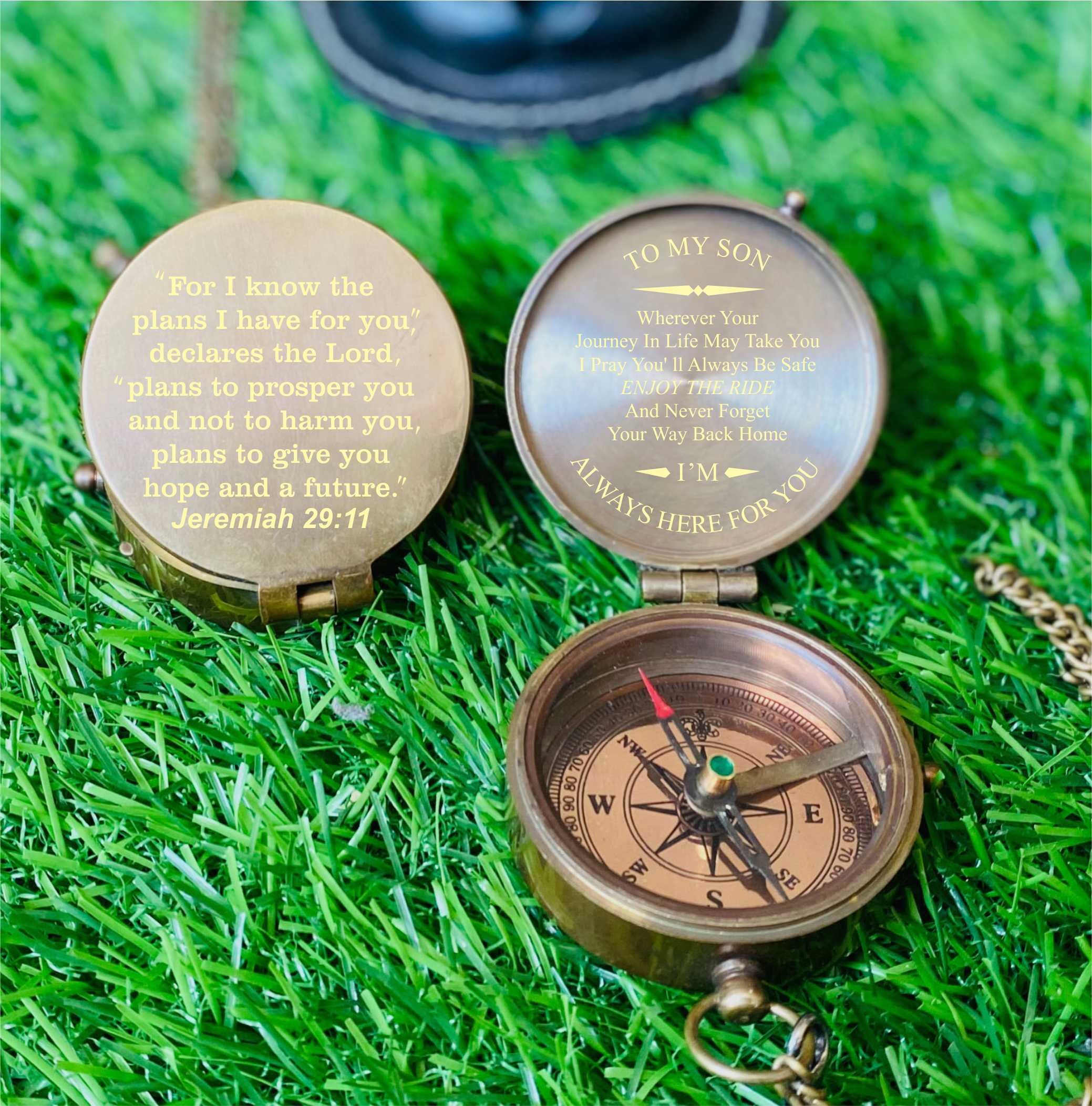 Personalized Working Compass With Custom Engraving, Engraved Compass