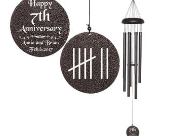 Anniversary Gift , Personalized wind Chime  Anniversary gift for Husband, Tally marks engraved, wedding anniversary