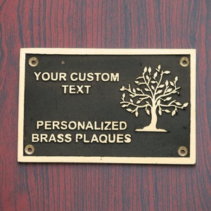 Custom Brass Plaque - Ideal for Recognition Plaques, Name Plates, and Awards - Perfect for Office, Home, or Garden Decor