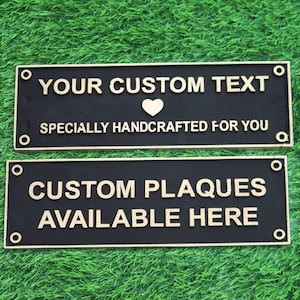 Cast Custom Brass Personalized Plaque - Ideal for Recognition Plaques, Name Plates, and Awards - Perfect for Office, Home, or Garden Decor