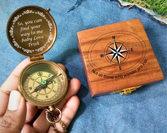 Personalized working Compass With Custom Engraving, Engraved Compass Handwriting Engraved on Compass Graduation Day, Keepsake Gift Compass