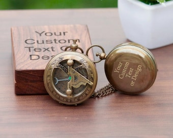 Personalized Sundial compass gift engravable gifts for him compasses to son - husband - first communion - keepsake - baptism - anniversary