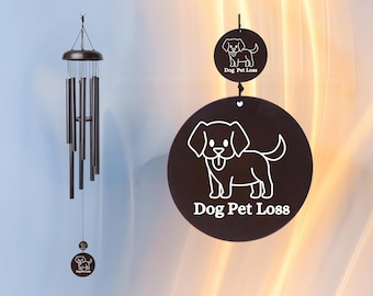 Soothing Dog Memorial Wind Chime - Graceful Outdoor Pet Loss Remembrance Express Your Love, Sympathy with this Thoughtful Pet Memorial Chime
