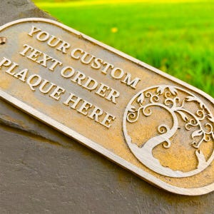 Personalized Brass Plaque - Ideal for Recognition Plaques, Name Plates, and Awards - Perfect for Office, Home, or Garden Decor