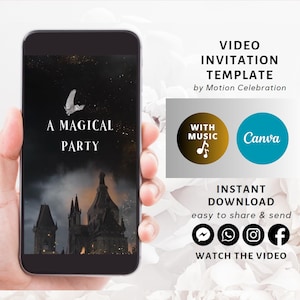 Wizard Party Invitation, Witches and Wizard Invite, Magical Invitation, Wizard Birthday Video Invitation