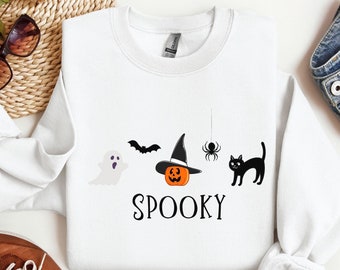 Spooky Sweatshirt Spooky Season Sweatshirt Halloween Sweater Womens Halloween Sweatshirt Stay Spooky I Love Halloween Gift Crewneck Sweater
