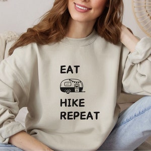 Hiking Sweatshirt Happy Camper Sweatshirt Travel Sweater Hike More Sweater Camp Life Sweatshirt Happy Camper Sweater Campfire Sweatshirt